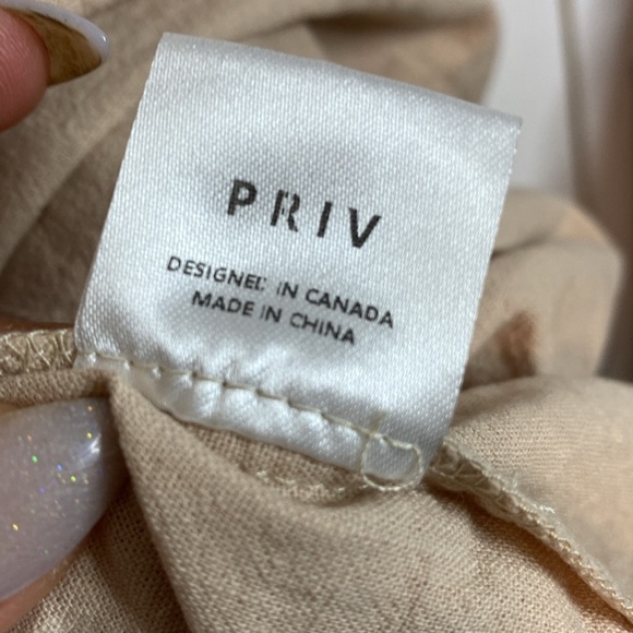 Priv | Boho Cotton Beige Tan Tiered Maxi Skirt - Ruffle - Large - Picture 4 of 4